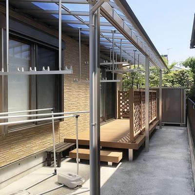 テラス屋根とウッドデッキ取付 神奈川県 横浜市 テラス屋根とウッドデッキ取付 神奈川県 横浜市
