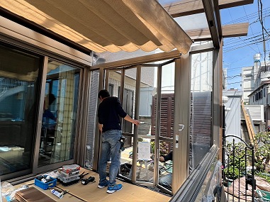 折れ戸の設置 折れ戸の設置